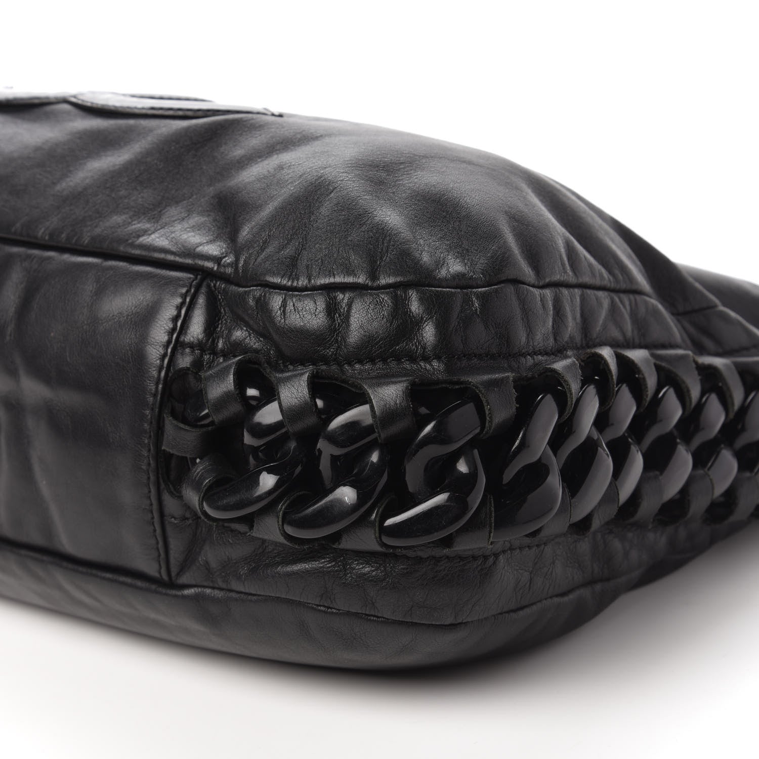 Chanel Calfskin Modern Chain Rhodoid Hobo Black 7 of 11