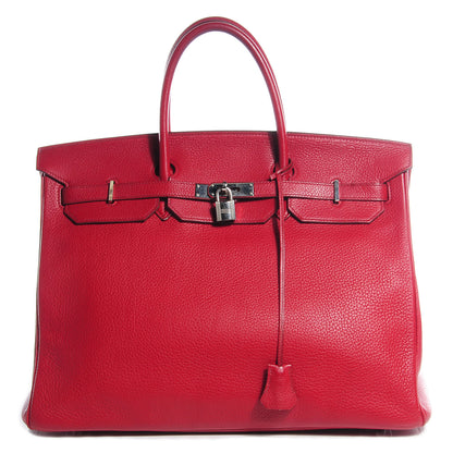 Hermes Taurillon Clemence Birkin 40 Rouge Garance 1 of 32
