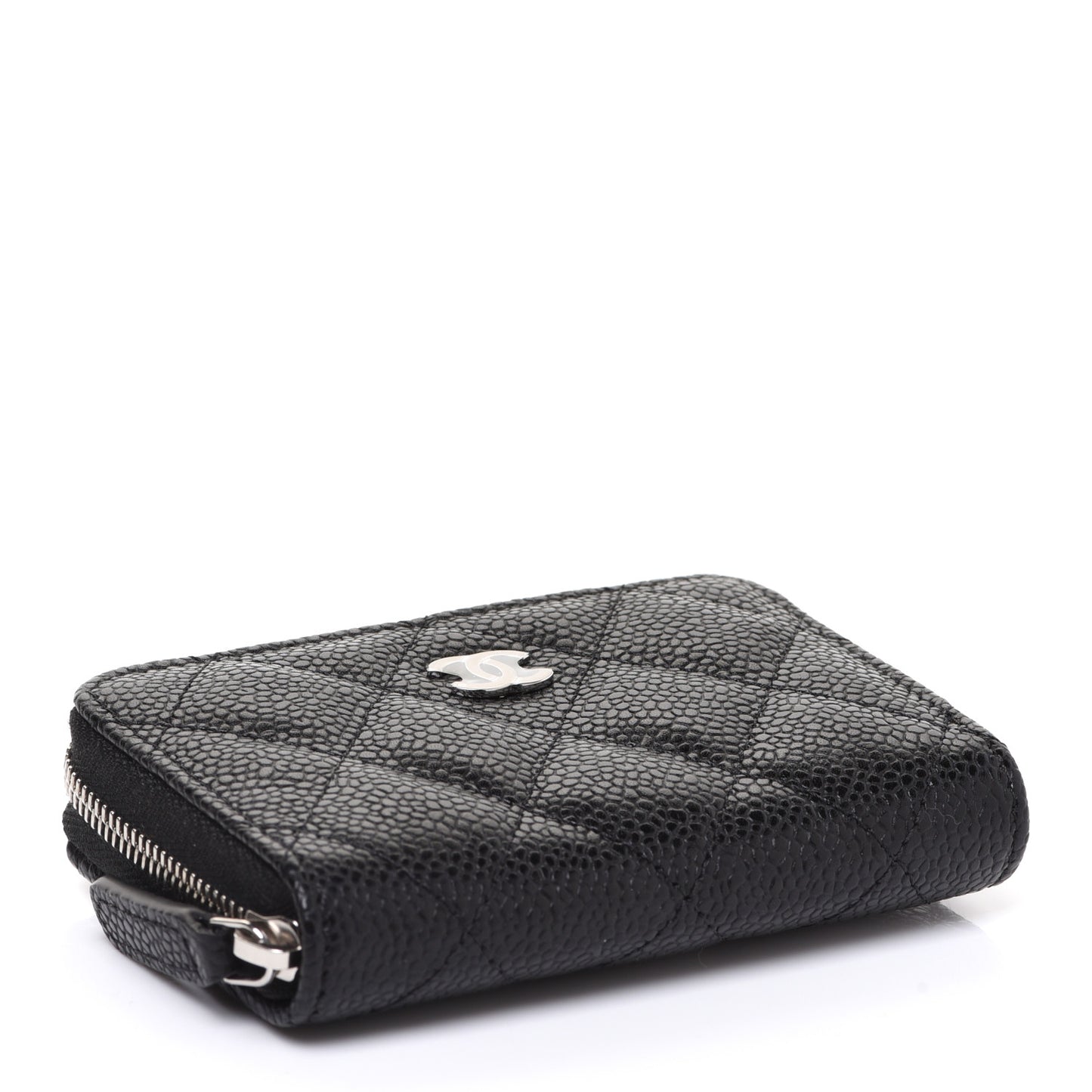 Caviar Quilted Classic Zipped Coin Purse Black