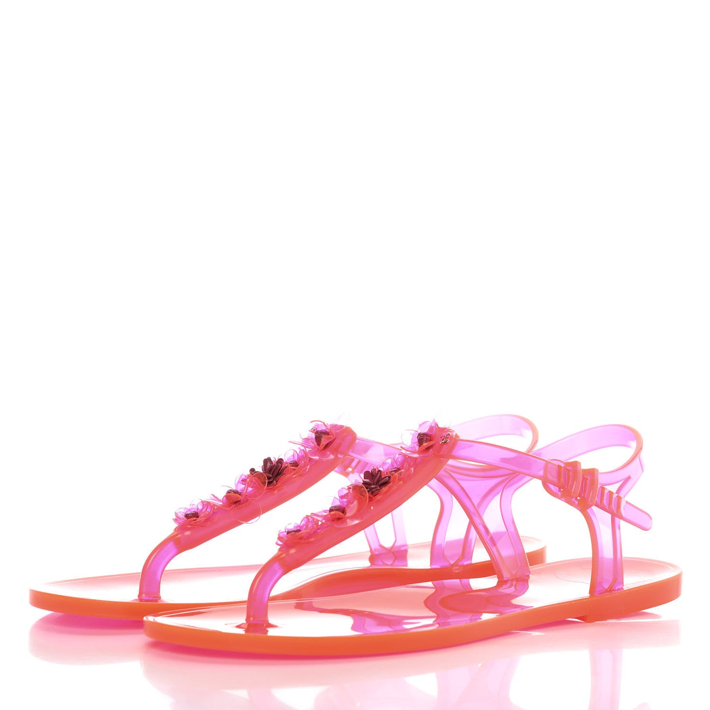 Jelly Camellia Thong Sandals 40 Pink