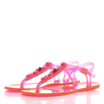 Chanel Jelly Camellia Thong Sandals 40 Pink 3 of 7