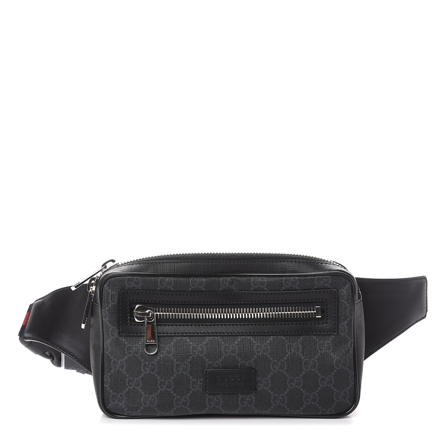 Gucci Soft GG Supreme Monogram Web Belt Bag Black Grey 1 of 8