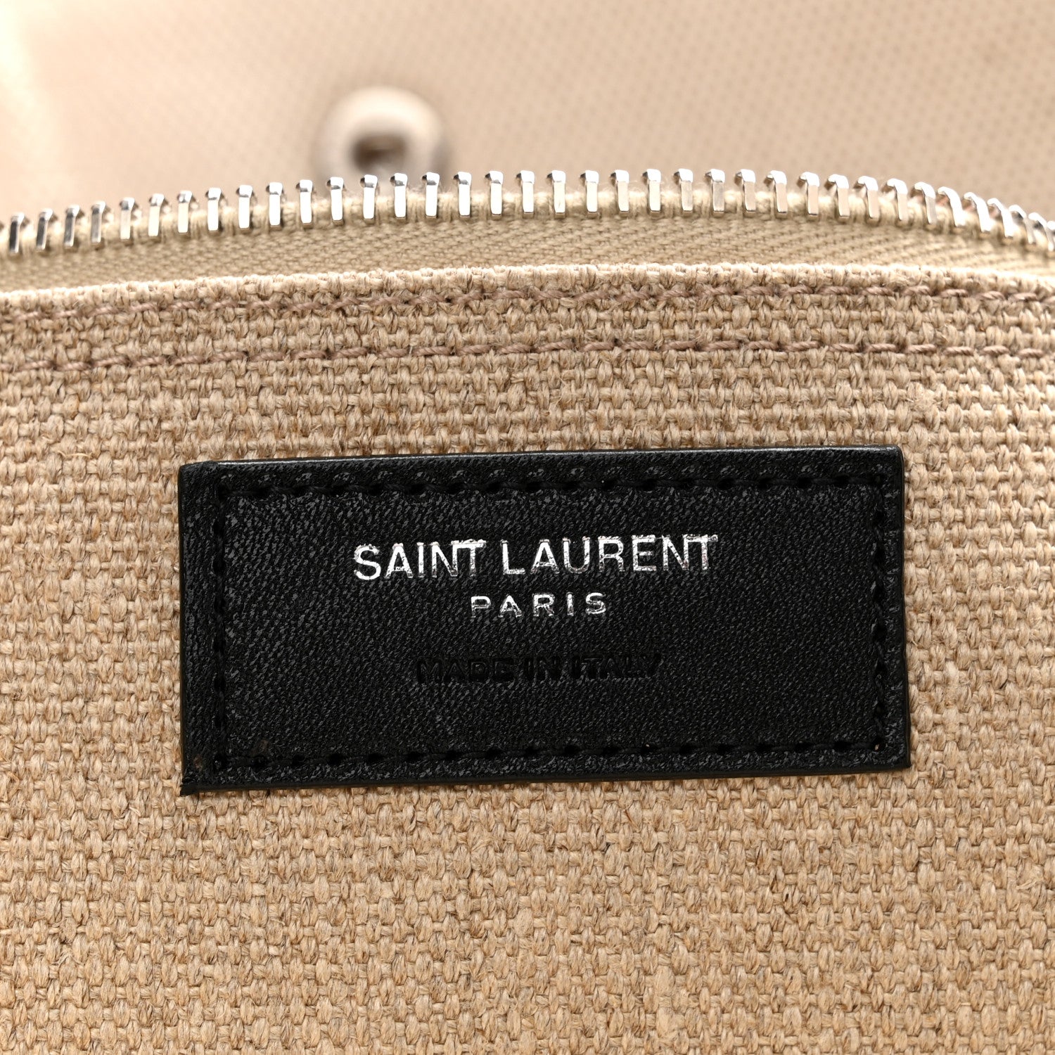 Saint Laurent Linen Calfskin Small Rive Gauche Tote Optic White 6 of 10