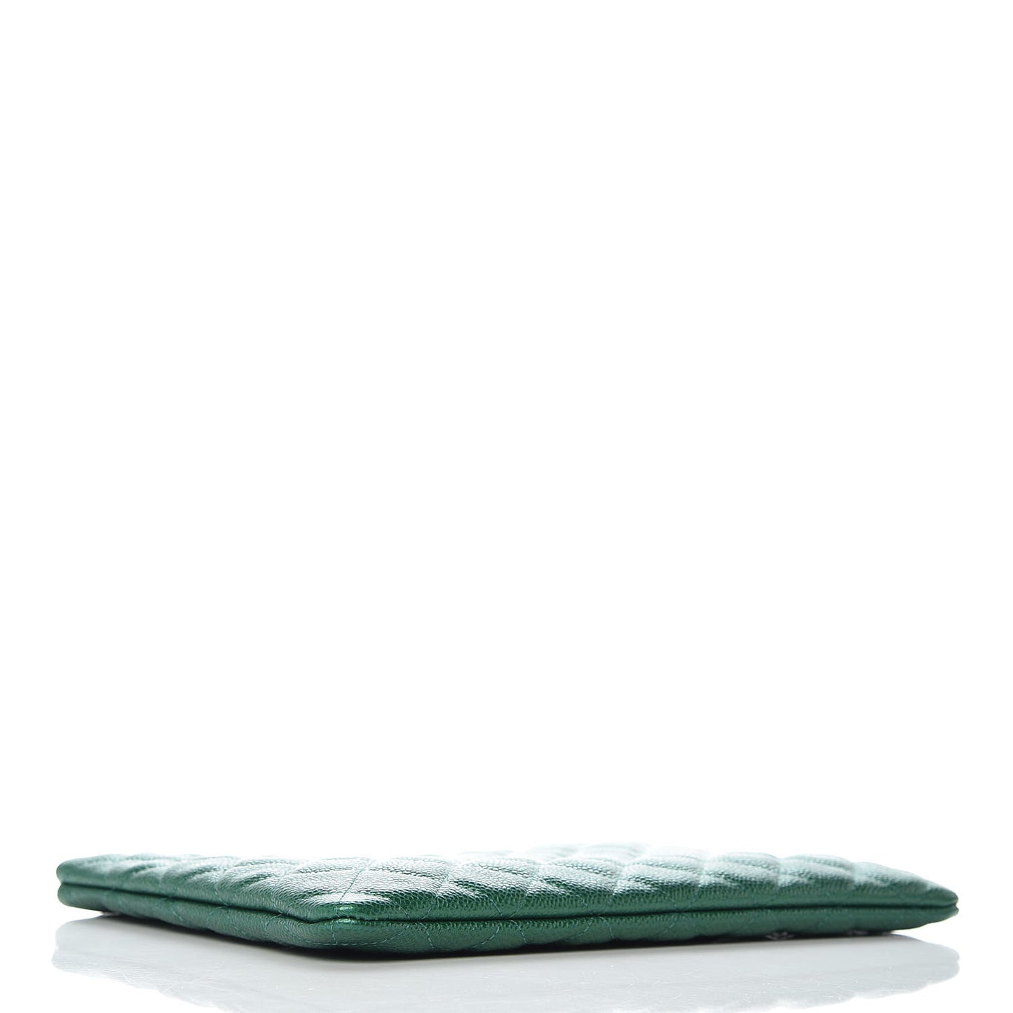 Metallic Caviar Quilted Medium Cosmetic Case Green