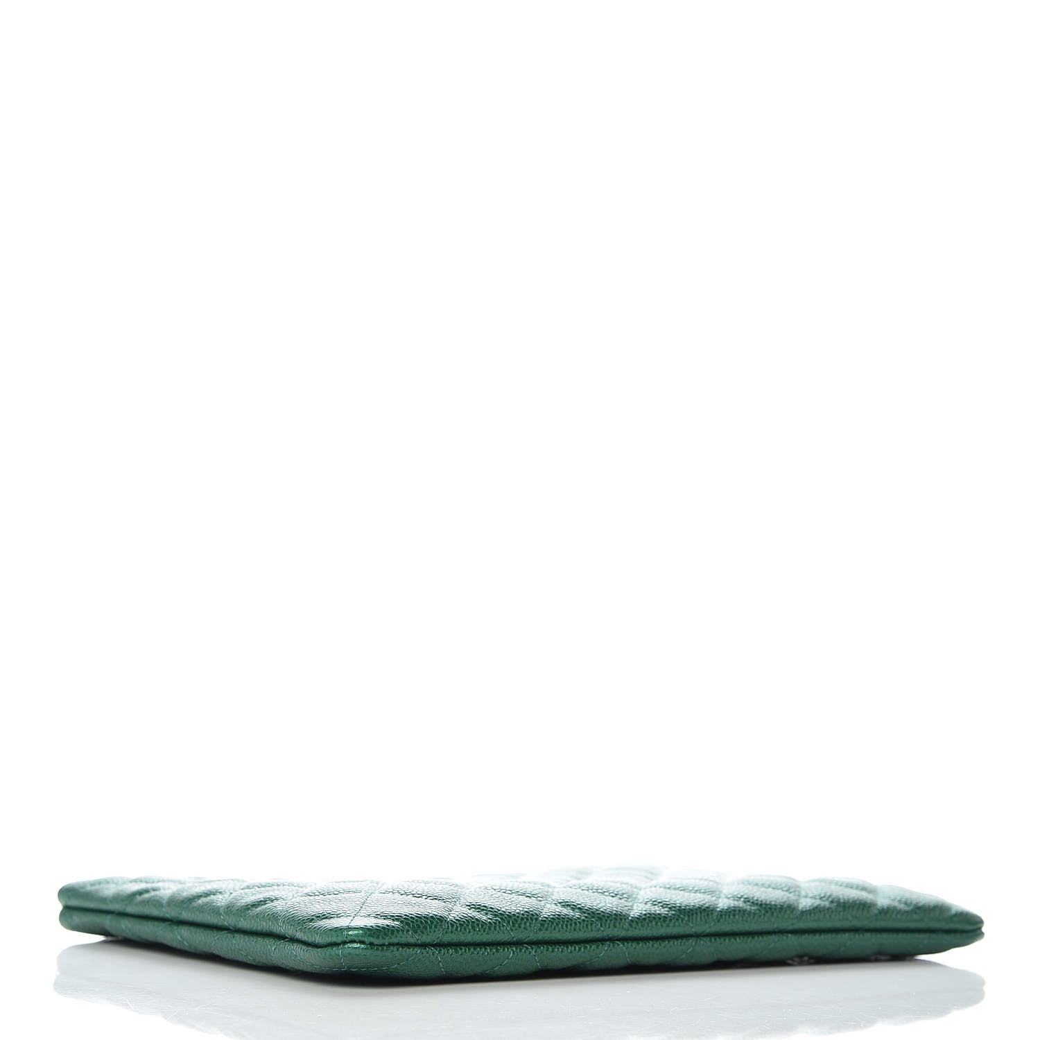 Chanel Metallic Caviar Quilted Medium Cosmetic Case Green 4 of 8