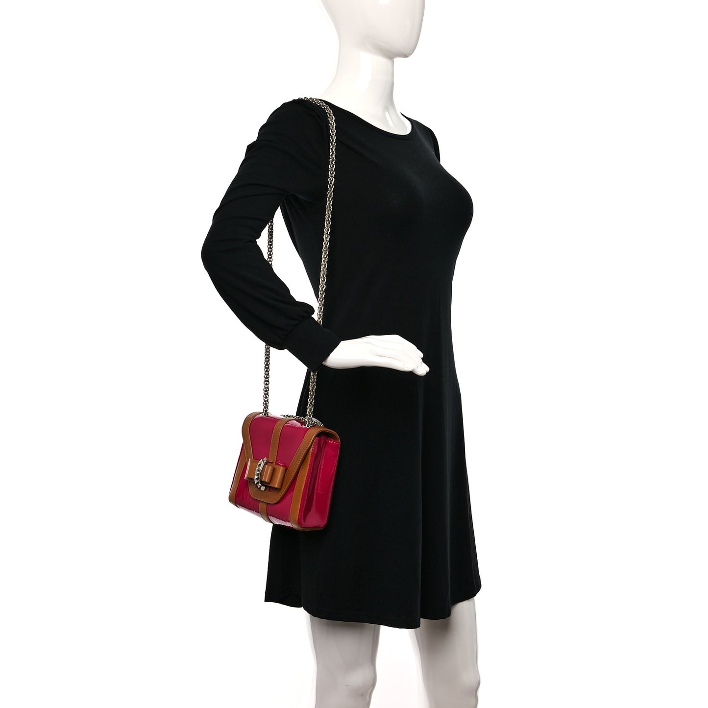 Patent Calfskin Sweety Charity Crossbody Bag Pink