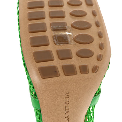 Bottega Veneta Mesh Calfskin Chain Stretch Pumps 40.5 Parakeet 8 of 9