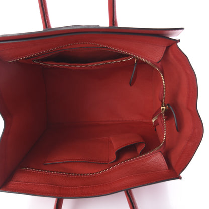 Celine Drummed Calfskin Mini Luggage Coquelicot 4 of 8