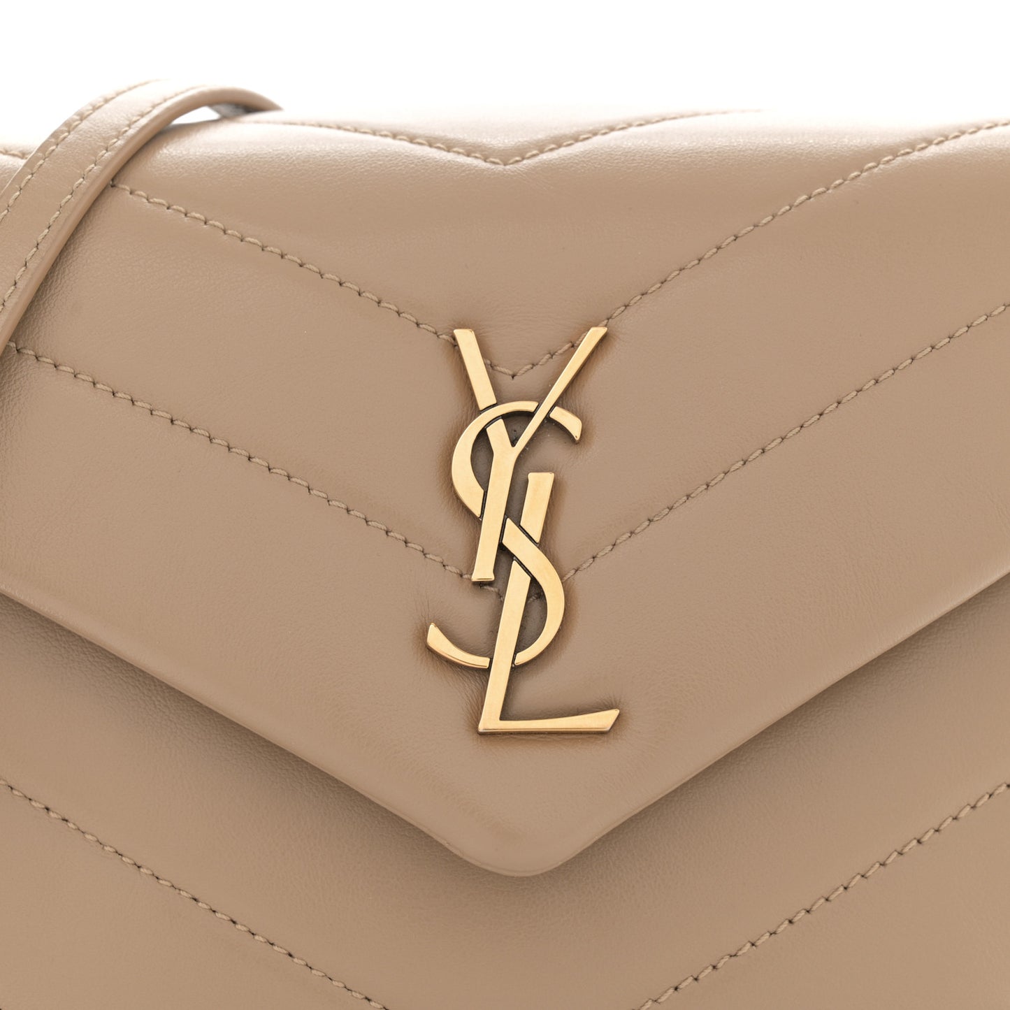 Calfskin Y Quilted Monogram Toy Loulou Crossbody Bag Latte