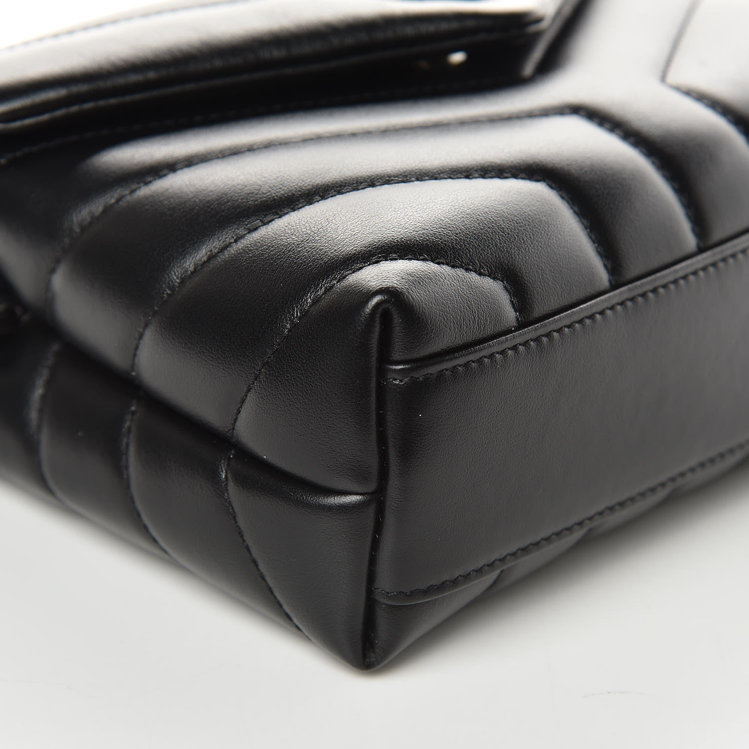 Saint Laurent Calfskin Y Quilted Monogram Toy Loulou Crossbody Bag Black 8 of 10