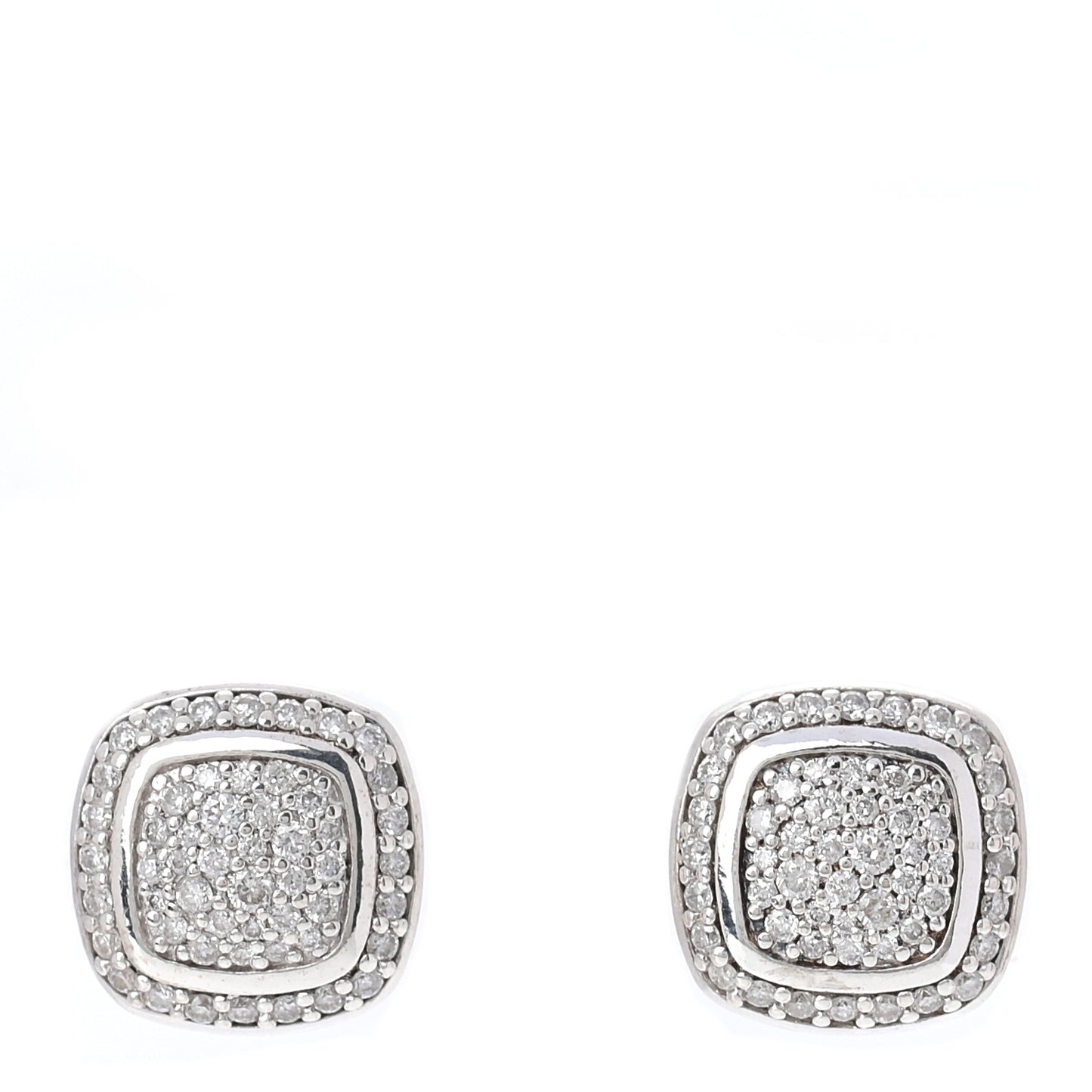 Sterling Silver Diamond 7mm Pave Albion Earrings