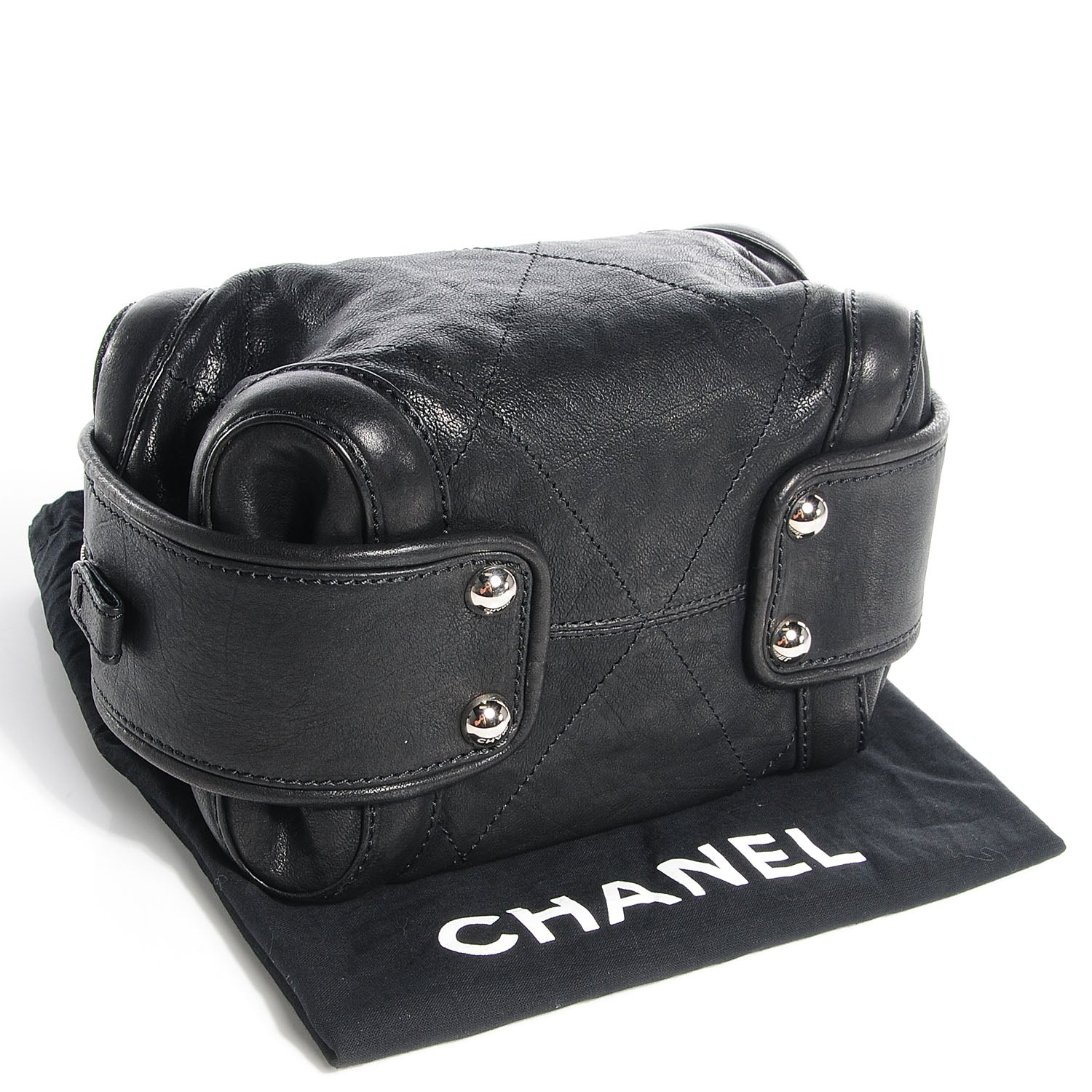 Chanel Calfskin Round Bowling Bag Black 4 of 8