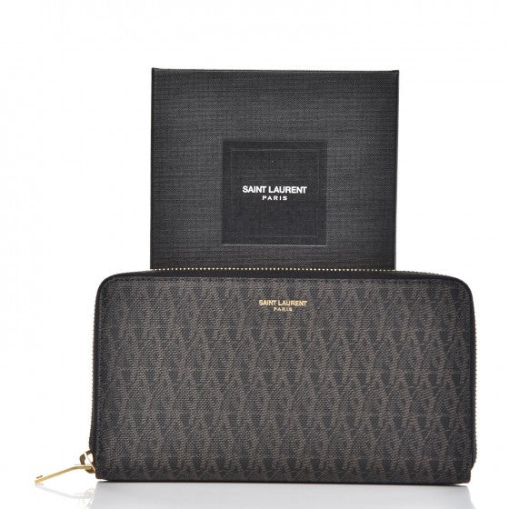 Saint Laurent Toile Monogram Classic Zip Around Wallet Black 7 of 7