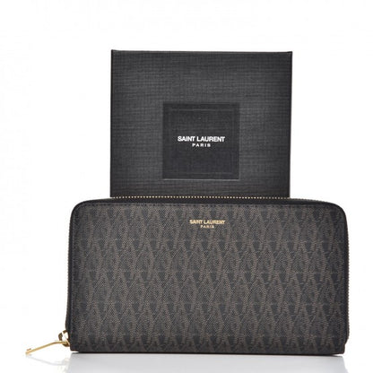Saint Laurent Toile Monogram Classic Zip Around Wallet Black 7 of 7