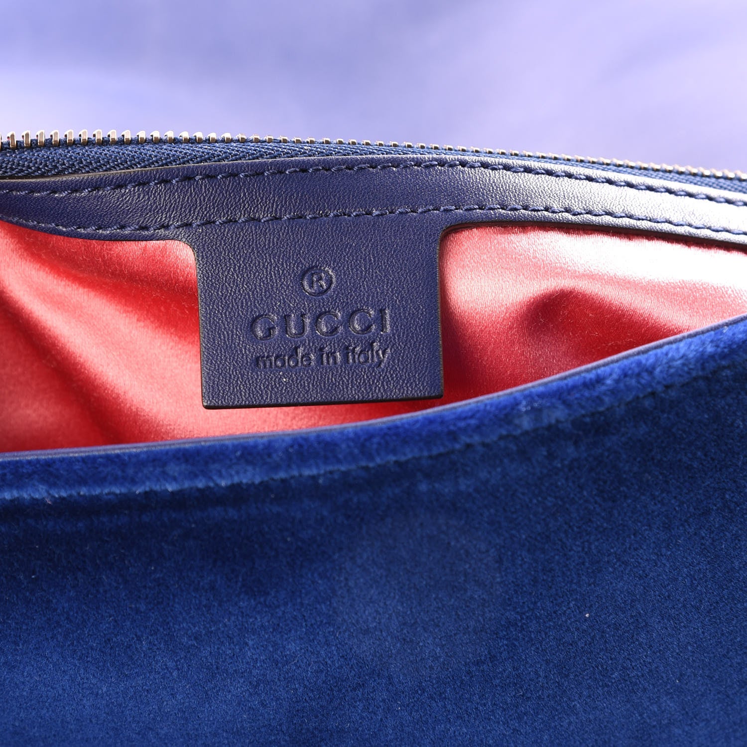 Gucci Velvet Matelasse Medium GG Marmont Shoulder Bag Cobalt Blue 7 of 8