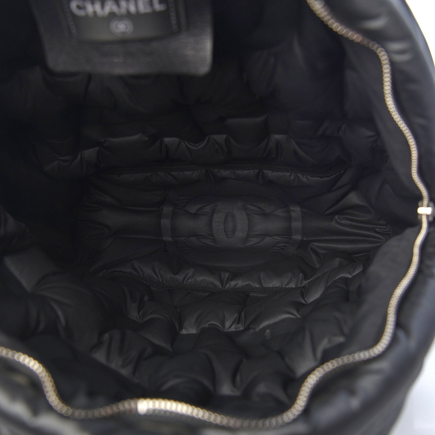 Chanel Nylon Embossed Small Doudoune Backpack Grey 7 of 11