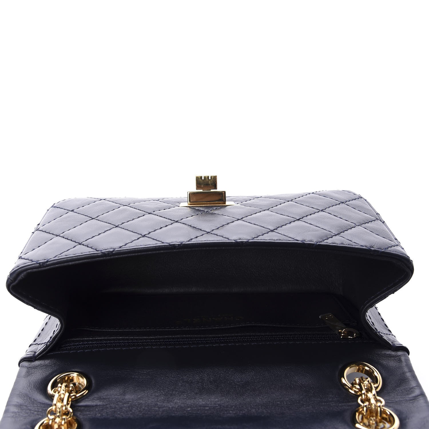 Chanel Aged Calfskin Quilted 2.55 Reissue Mini Flap Navy 5 of 11