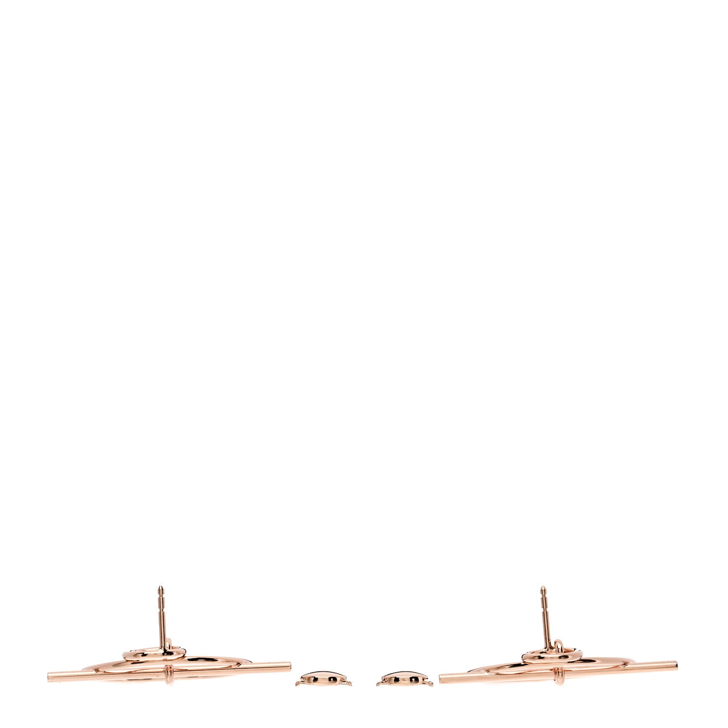 Hermes 18K Rose Gold PM Loop Earrings 3 of 5