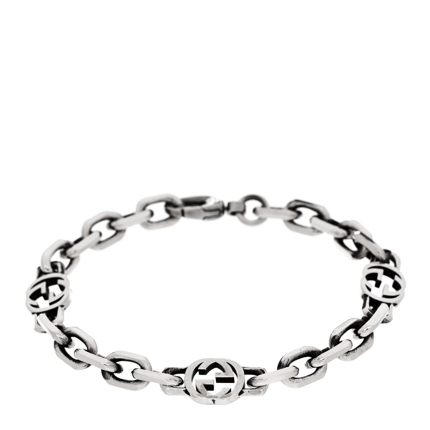 Sterling Silver Narrow Interlocking G Link Bracelet