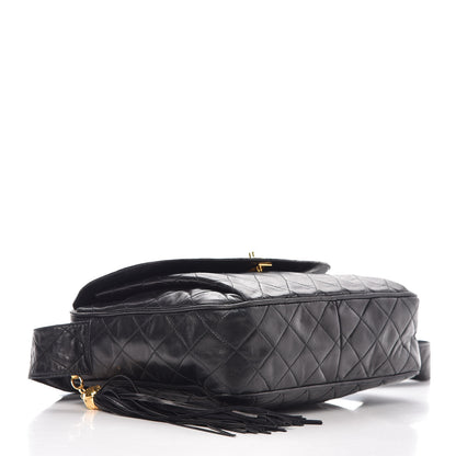 Chanel Lambskin Quilted Tassel Flap Camera Case Black 4 of 13