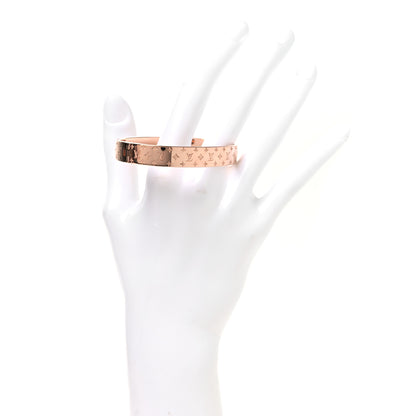 Louis Vuitton Brass Monogram Nanogram Cuff S Pink Gold 2 of 6