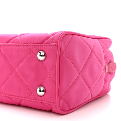 Prada Nylon Tessuto Impuntu Quilted Chain Shoulder Bag Fuxia 11 of 11