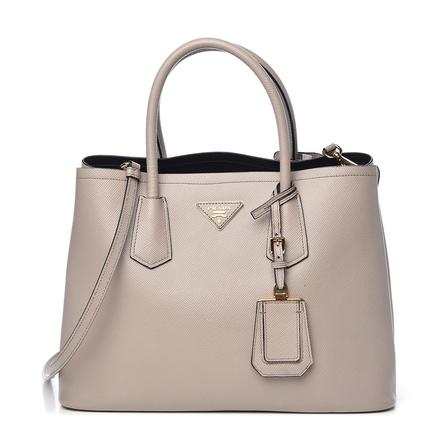 Saffiano Cuir Medium Double Bag Pomice