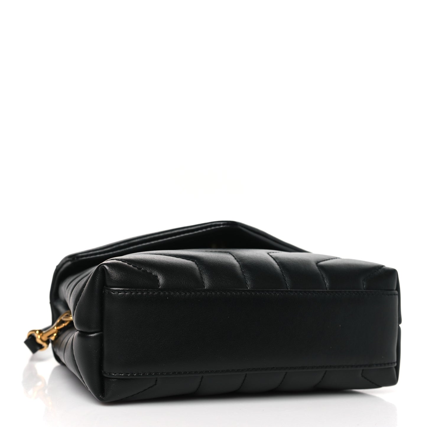 SAINT LAURENT Calfskin Y Quilted Monogram Toy Loulou Crossbody Bag Black