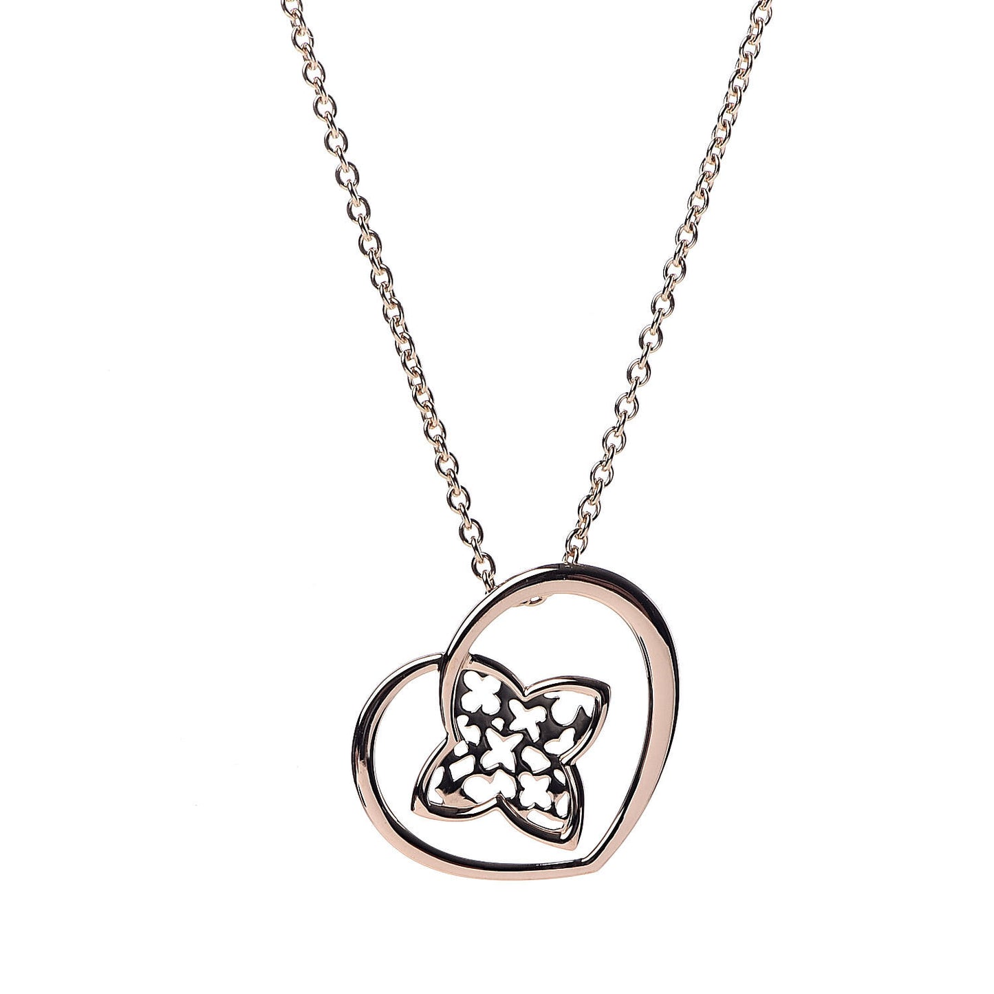 18K Rose Gold Coeur Heart Pendant Necklace