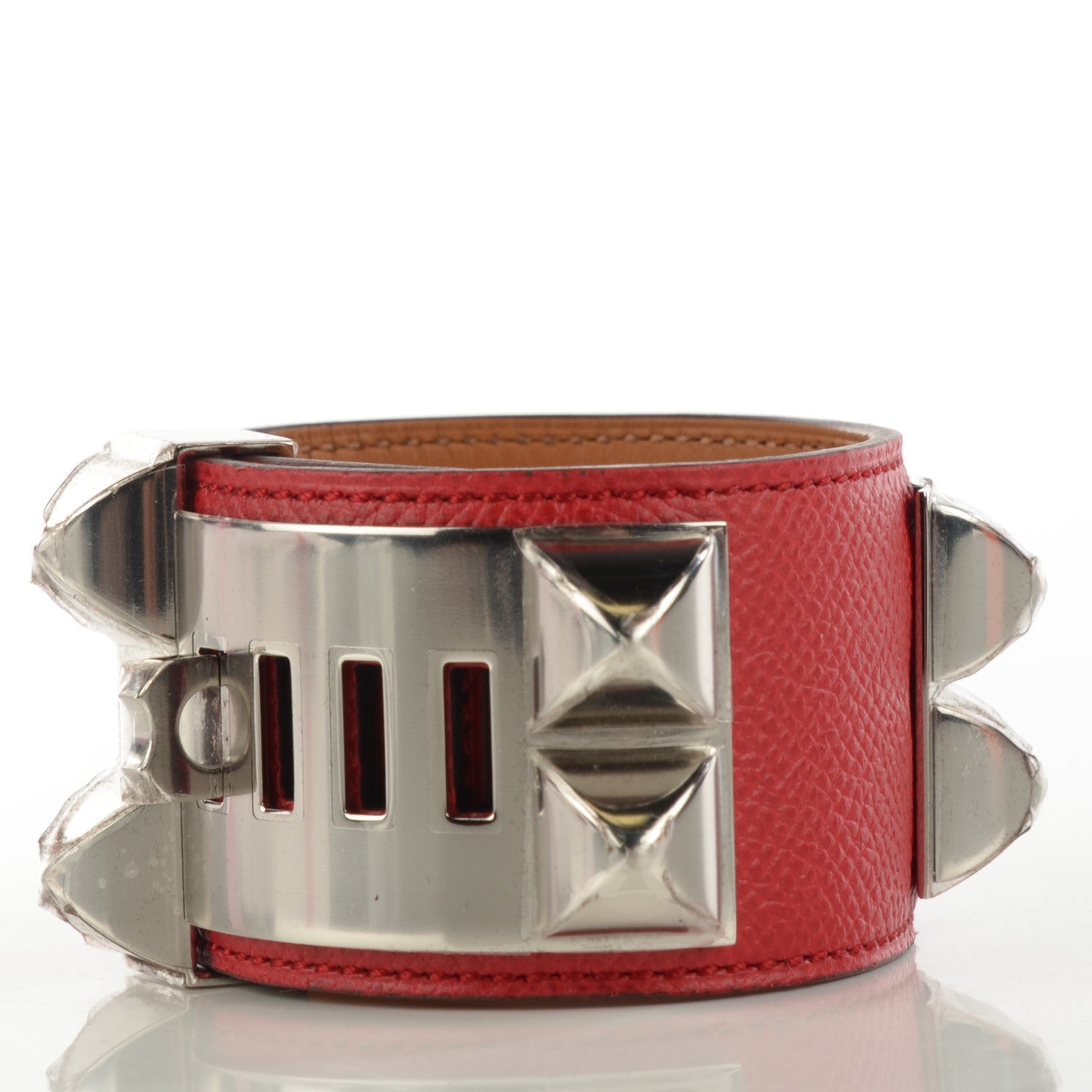 Hermes Epsom Collier De Chien CDC Bracelet S Rouge Casaque 3 of 6