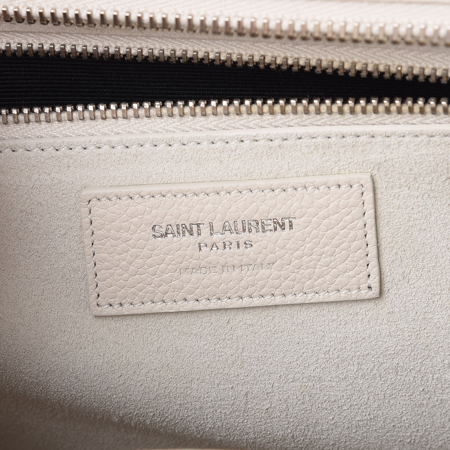 Saint Laurent Grained Calfskin Small Rive Gauche White 7 of 8