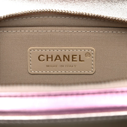 Chanel Metallic Lambskin Like A Wallet Flap Golden Pink 6 of 17