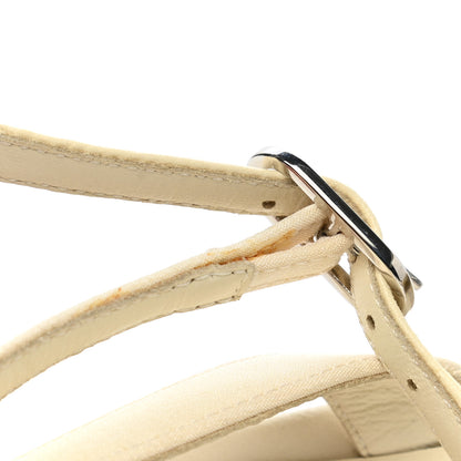 Chanel Lambskin Grosgrain Pearl Slingbacks 37.5 Ivory Black 11 of 12