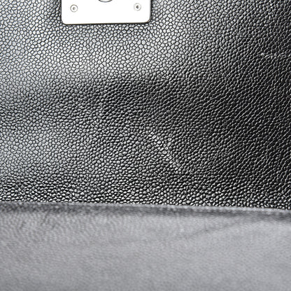 Chanel Caviar Chevron Quilted Medium Boy Flap Black 11 of 13