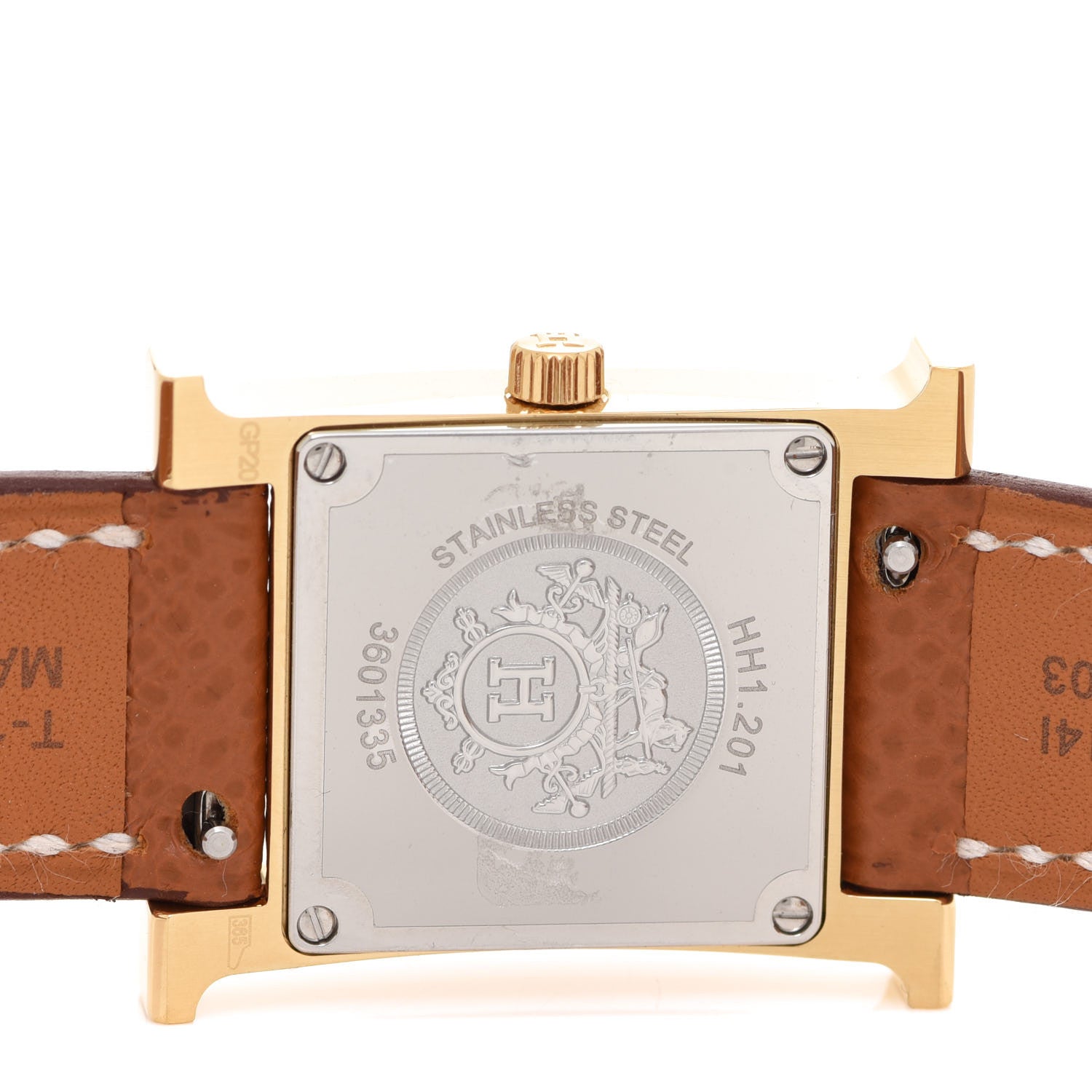 Hermes Stainless Steel Epsom 21mm Heure H Hour Quartz Watch Gold 4 of 5