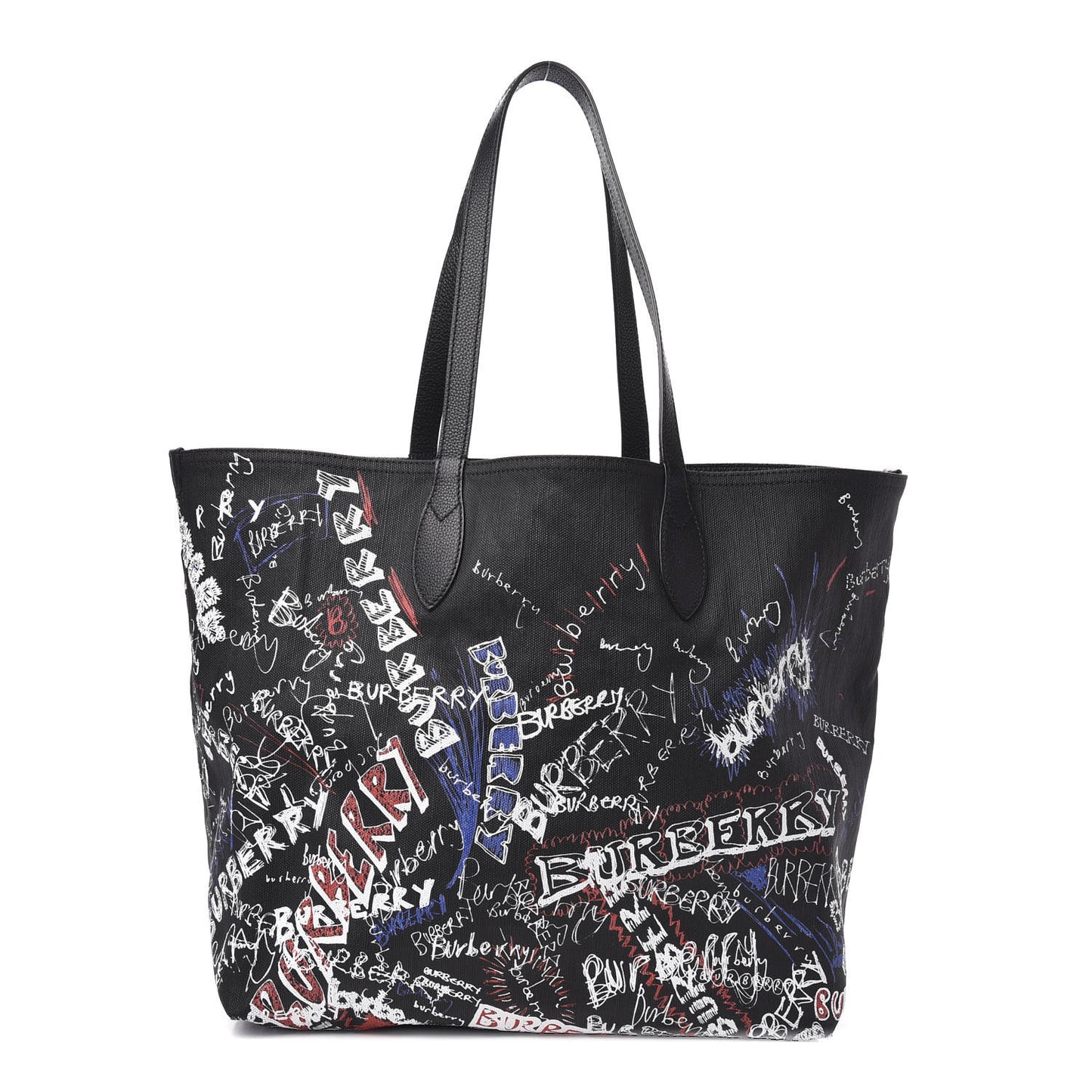 Coated Canvas Mega Check Sketchbook Medium Reversible Doodle Tote Black