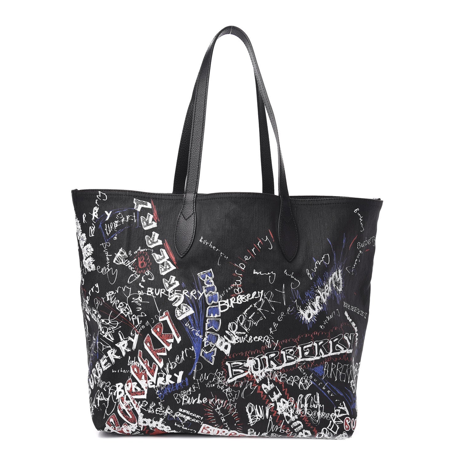 Burberry Coated Canvas Mega Check Sketchbook Medium Reversible Doodle Tote Black 1 of 14