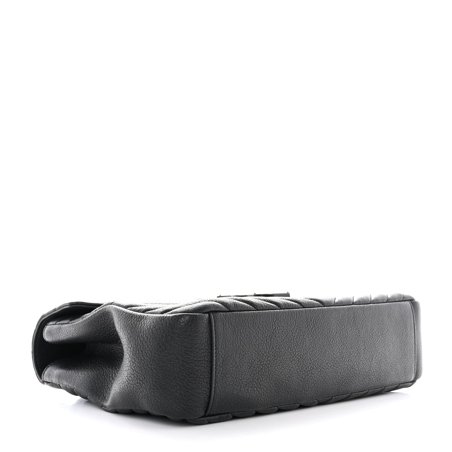 Saint Laurent Sheepskin Matelasse Chevron Monogram Monochrome Large College Satchel Black 4 of 10