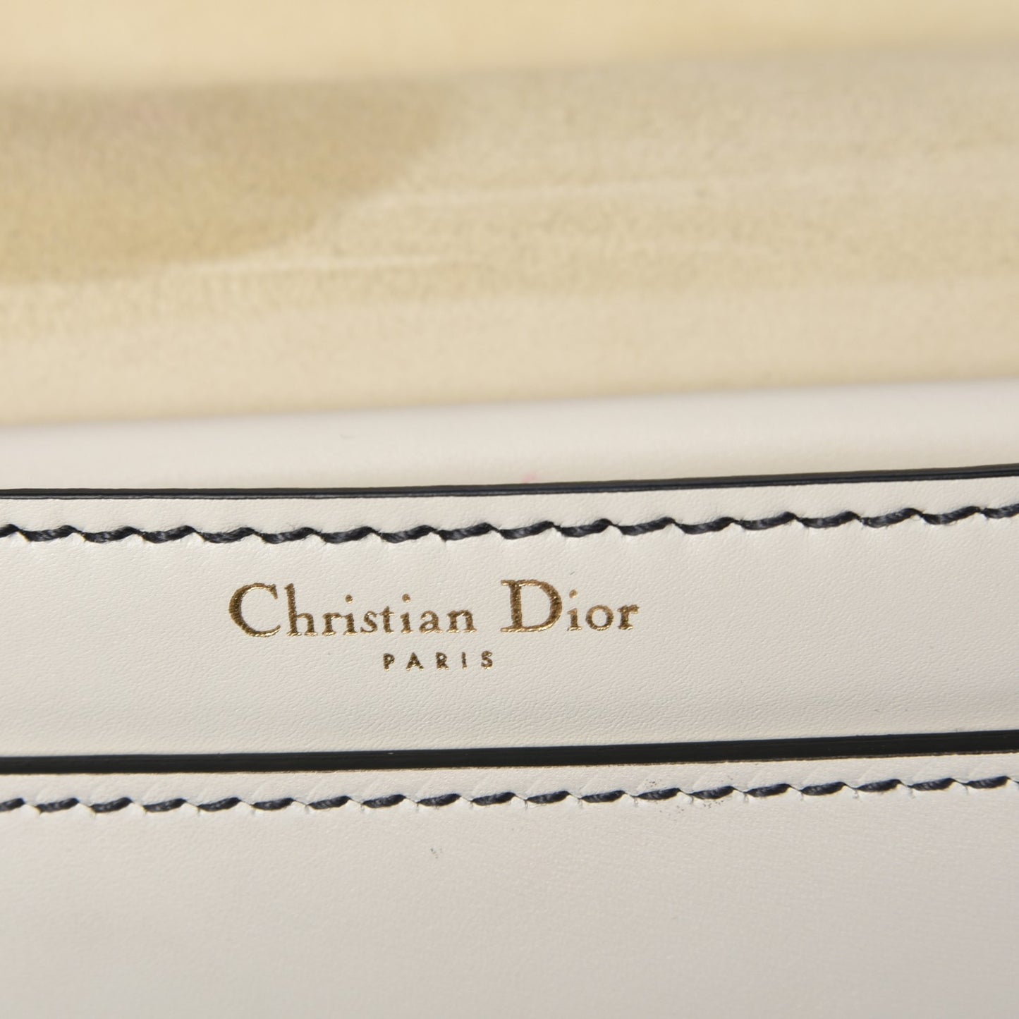 Calfskin J'Adior Chain Flap Bag Off White