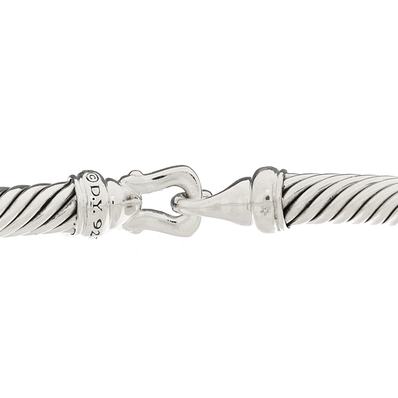 Sterling Silver Diamond 5mm Cable Buckle Bracelet