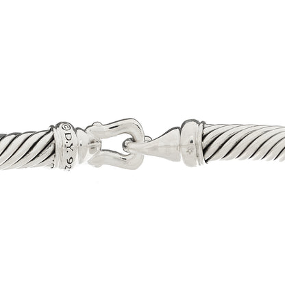 David Yurman Sterling Silver Diamond 5mm Cable Buckle Bracelet 3 of 3