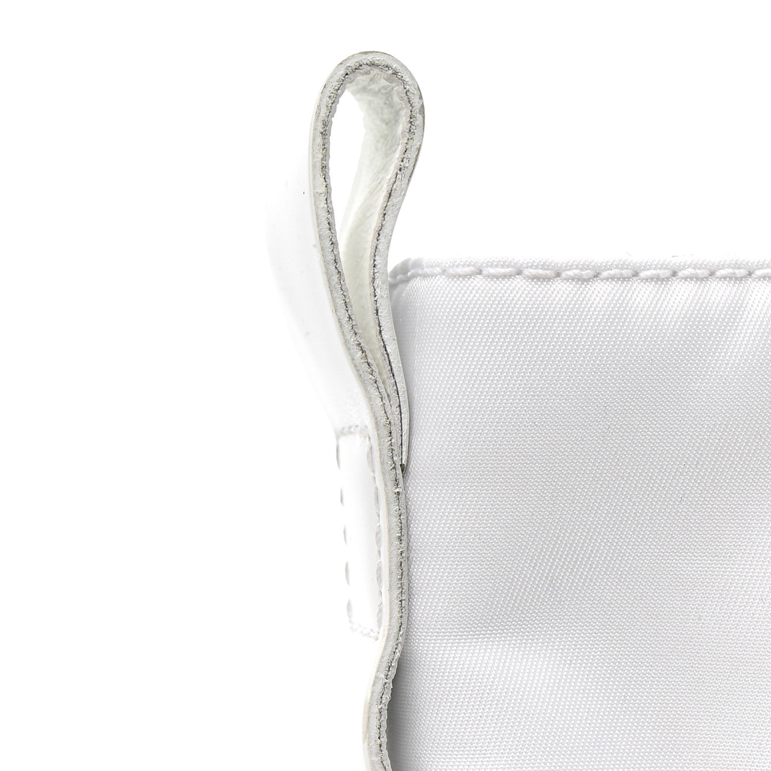 Prada Spazzolato Rois Re-Nylon Metal Triangle Logo Monolith Pouch Pocket 55mm Boots 40.5 White 14 of 15