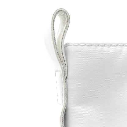 Prada Spazzolato Rois Re-Nylon Metal Triangle Logo Monolith Pouch Pocket 55mm Boots 40.5 White 14 of 15