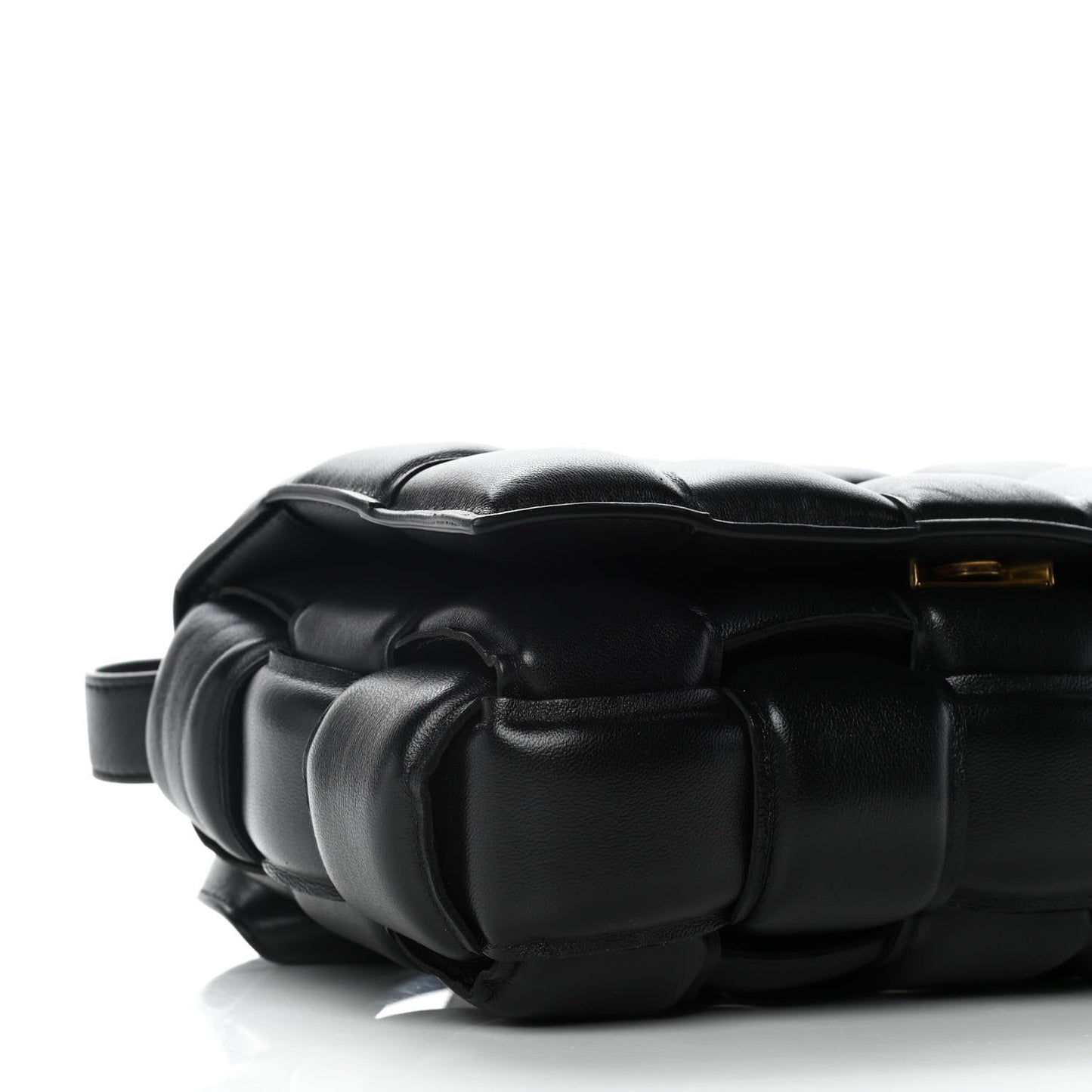Nappa Maxi Intreccio Padded Cassette Crossbody Bag Black