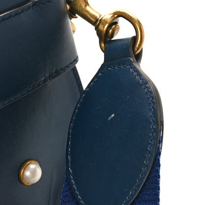 Gucci Nappa Pearl Studded Mini Queen Margaret Broadway Shoulder Bag Blue Agata 11 of 11