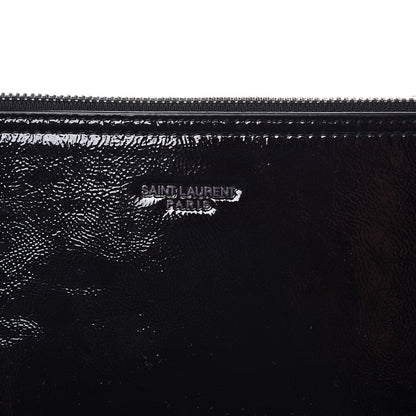 Saint Laurent Patent Calfskin Large Shopping Tote Black 8 of 9