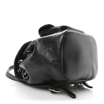 Chanel Glazed Aged Calfskin Quilted Small Duma Drawstring Backpack Black 4 of 11