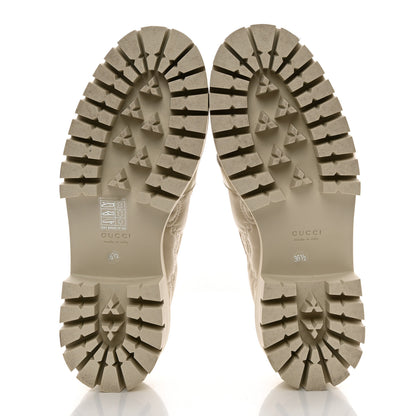 Gucci Nappa Cordovan Lux GG Matelasse Buckled Platform Lug Sole 60mm Loafers 36.5 Milk White 5 of 9
