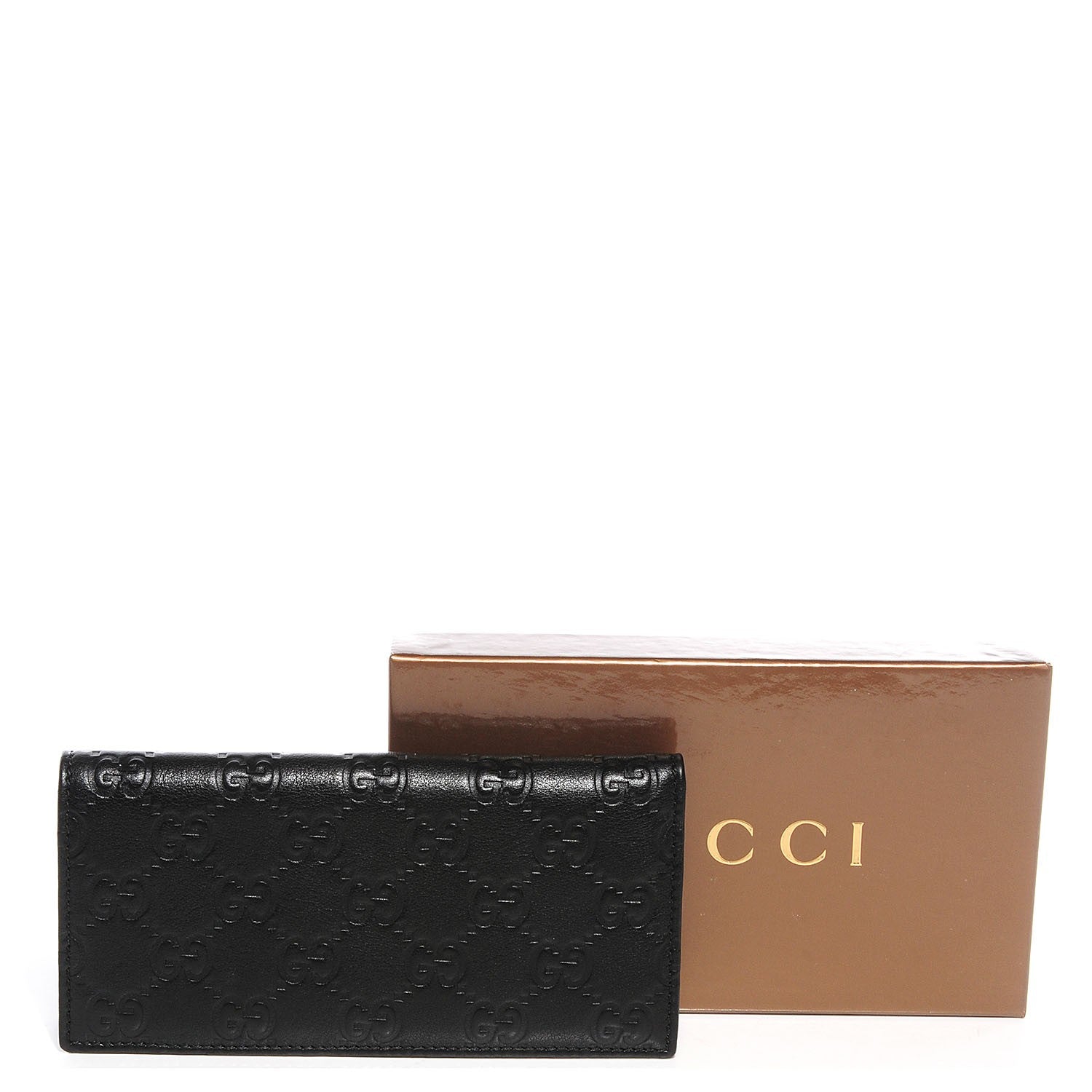 Gucci Guccissima Checkbook Cover Black 5 of 8