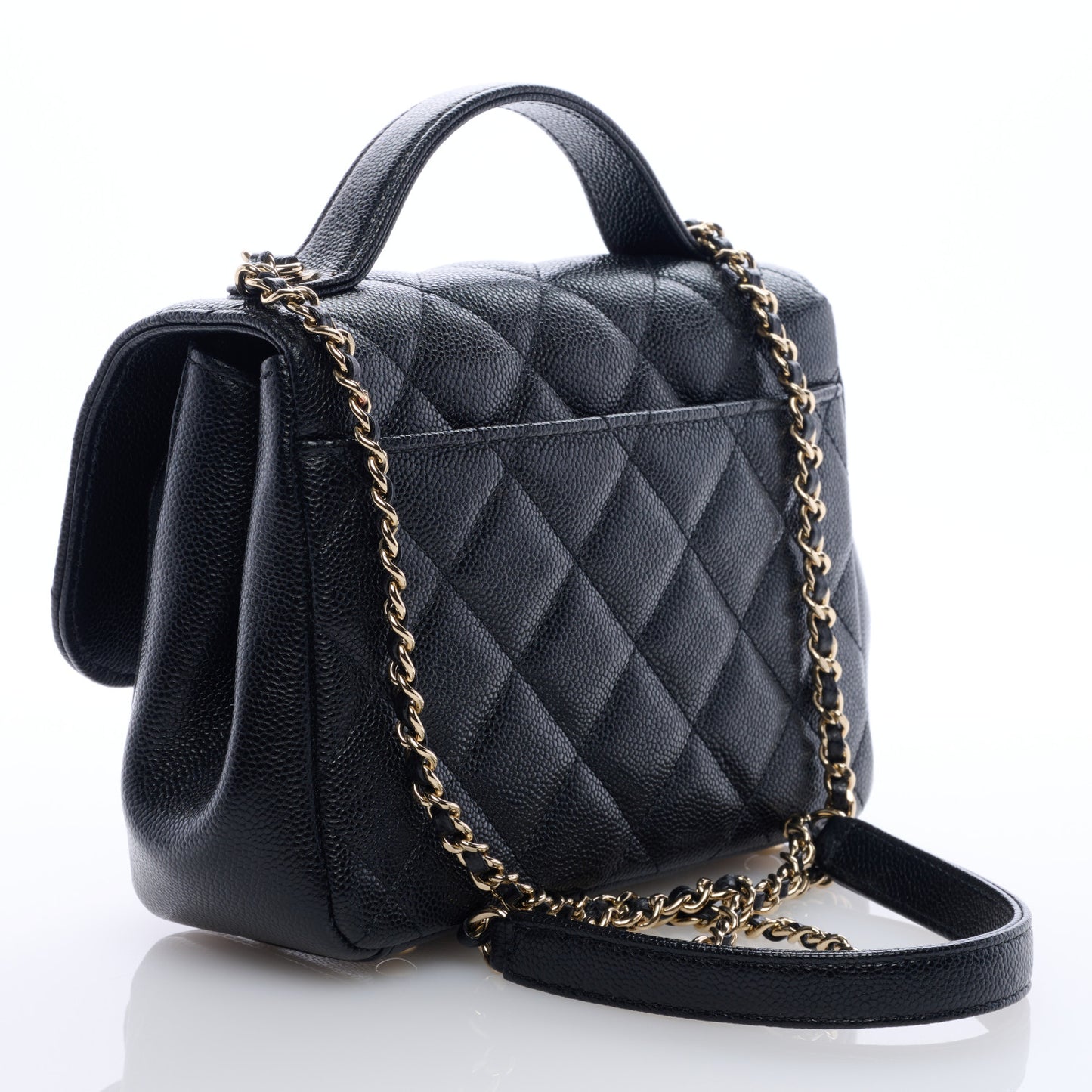 Caviar Quilted Small Business Affinity Flap Black